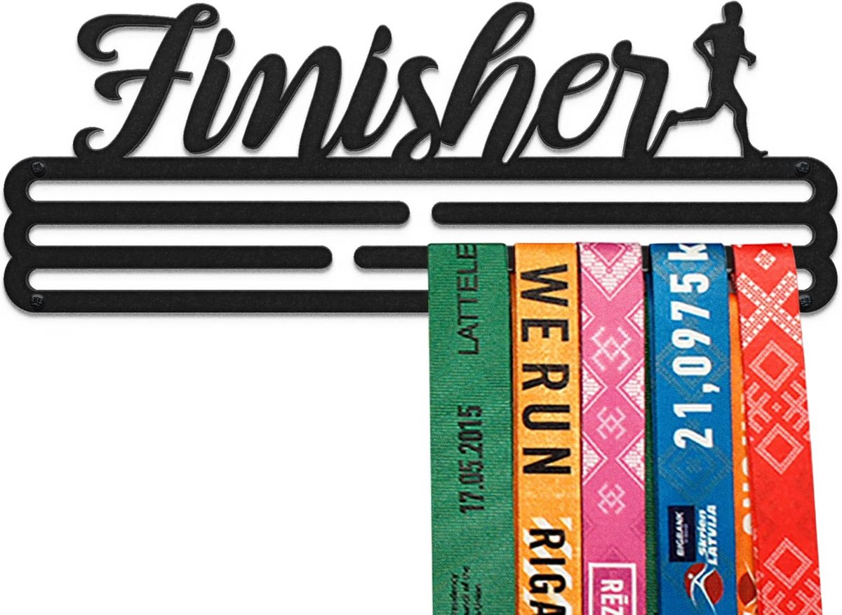 MedailleHanger RVS voor Sportmedailles | Wandmontage Display | Premium Houder voor Hardlopen, Zwemmen en Triatlon