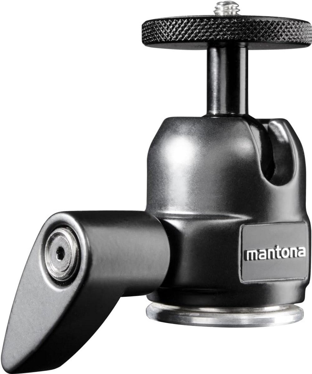 Compacte Balhoofd voor Statief - 360° Draaibaar met 1/4 Inch en 3/8 Inch Aansluiting - Camera Statiefkop