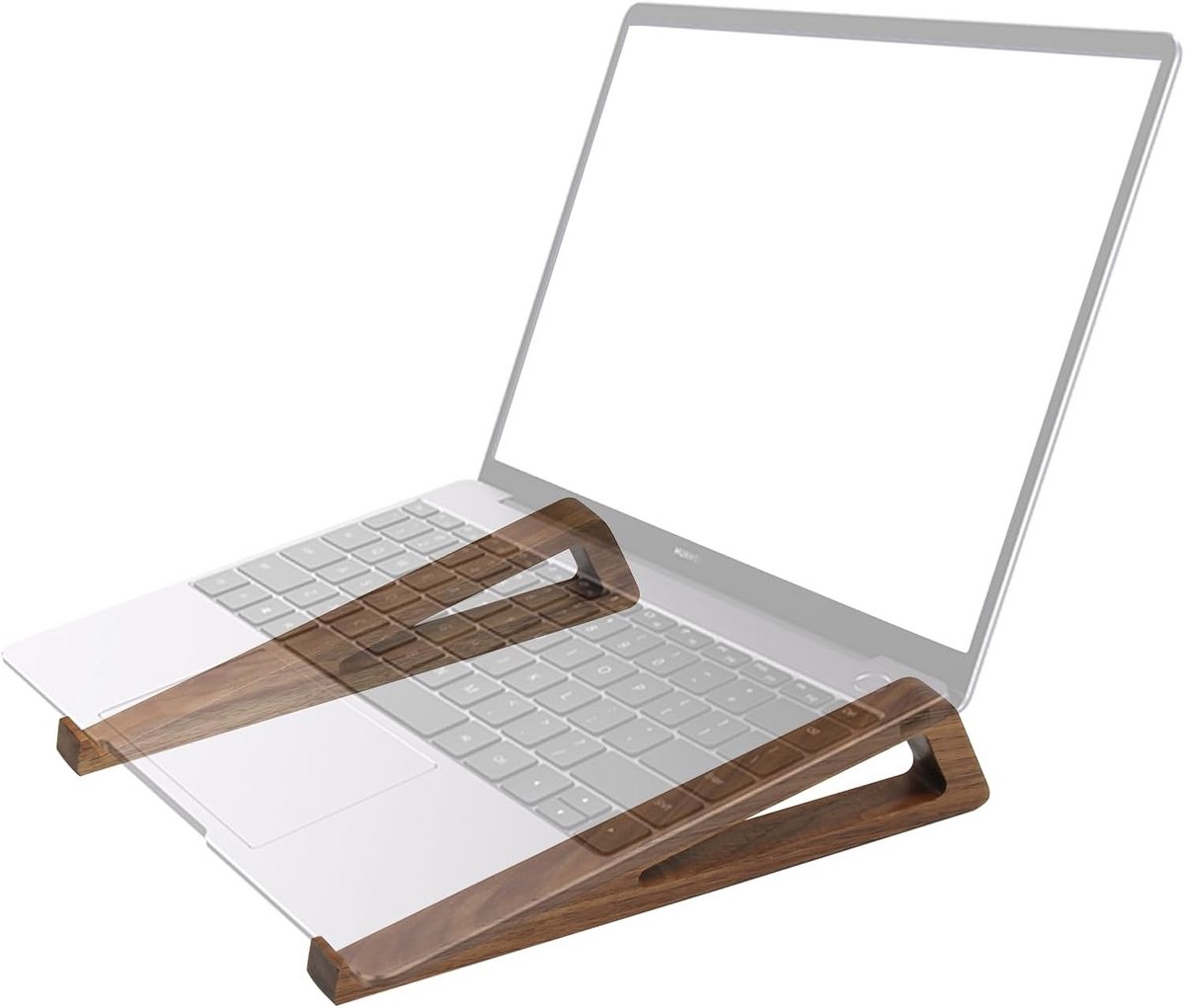 Verstelbare Laptopstandaard van Walnoothout voor Bureaus