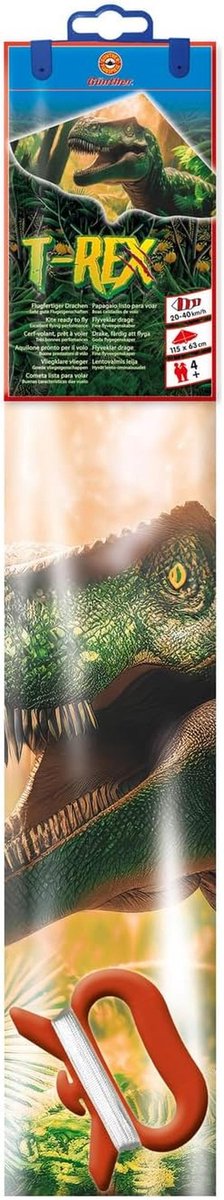 Kindervlieger met dinosaurusmotief - Eenlijnige vlieger voor kinderen, ideaal voor buitenavonturen