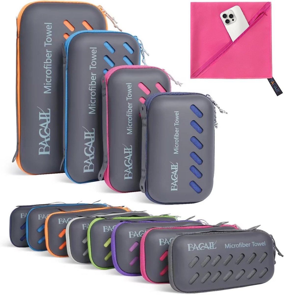 Microvezel reishanddoek, sneldrogend en super absorberend voor camping, zwemmen, strand en sportschool