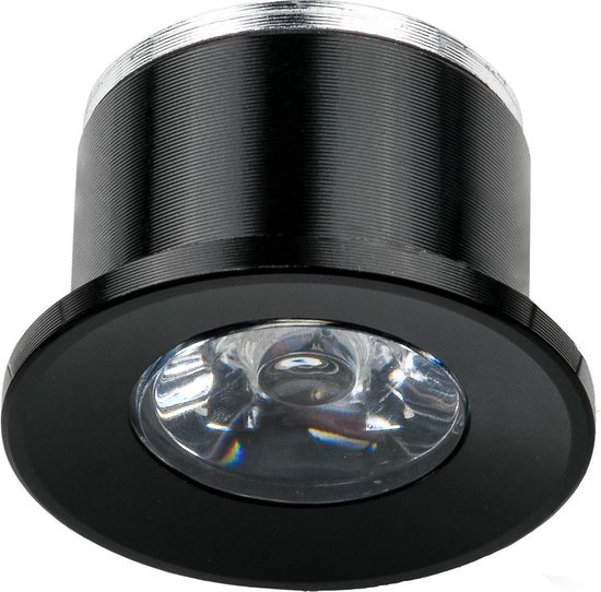 LED Veranda Spot Verlichting - 1W - Warm Wit 3000K - Inbouw Rond - Zwart -... |