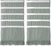 Walra Hamamdoek Fouta Sunny Stripes - 2 stuks - 100x180 cm - Jade