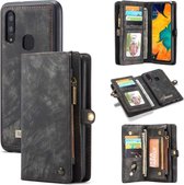 CASEME - Samsung Galaxy A40 Vintage Portemonnee Hoesje - Zwart