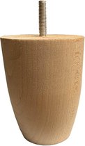 Blank onbehandelde houten ronde meubelpoot 12 cm (M8)