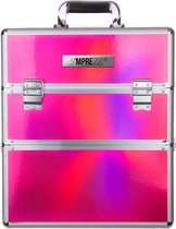 IMPREZZ - Nagelkoffer | Beauty Case - Felroze Hologram | Afmetingen 25x35x40,5 cm | Roze | Veel Opbergruimte