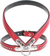 Duvo+ Crystal chic kunstleer harnas Rood 40cm/14cm