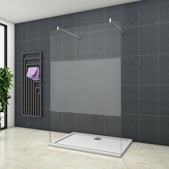Foto: Douche pendeldeur 6mm helder nano antikalk veiligheidsglas hoogwaardig glad aluminium profiel 90x195cm