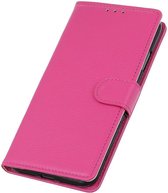 Huawei P40 Lite E Litchi Skin Leren Portemonnee Hoesje Roze