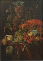 Stilleven met vruchten en een kreeft, Jan Davidsz. de Heem - Foto op Forex - 30 x 40 cm