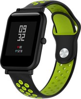 Siliconen Smartwatch bandje - Geschikt voor  Xiaomi Amazfit Bip sport band - zwart/geel - Horlogeband / Polsband / Armband