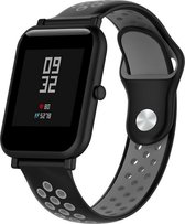 Siliconen Smartwatch bandje - Geschikt voor  Xiaomi Amazfit Bip sport band - zwart/grijs - Horlogeband / Polsband / Armband