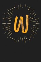 W: Monogram Style Design, Dot-Grid, 120 Page Notebook
