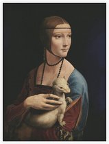 De dame met de hermelijn, Leonardo da Vinci - Foto op Akoestisch paneel - 120 x 160 cm