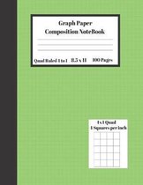 Graph Composition Notebook 4 Squares per inch 4x4 Quad Ruled 4 to 1 / 8.5 x 11 100 Sheets
