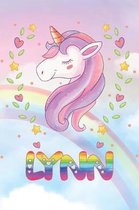 Lynn: Lynn Unicorn Notebook Rainbow Journal 6x9 Personalized Customized Gift For Someones Surname Or First Name is Lynn