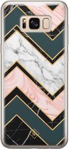 Samsung S8 hoesje siliconen - Marmer triangles | Samsung Galaxy S8 case | multi | TPU backcover transparant