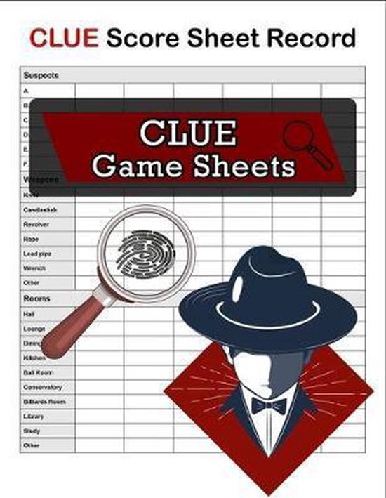 Clue Score Sheet Record, Clue Game Sheets Clue Classic Score Sheet Book, Clue Scoring...