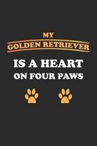 My Golden Retriever is a heart on four paws: Notizbuch, Notizheft, Notizblock - Geschenk-Idee f�r Hunde-Halter - Karo - A5 - 120 Seiten
