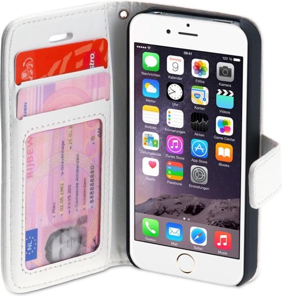 Kruiden Persona Extra Luxe Lederen Hoesje met pashouder iPhone 7 Plus - White | bol.com
