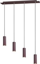 LED Hanglamp - Trion Mary - GU10 Fitting - 4-lichts - Rechthoek - Roestkleur - Aluminium - BSE