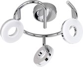 LED Plafondspot - Trion Renny - 12W - Warm Wit 3000K - 3-lichts - Rond - Mat Chroom - Aluminium - BSE