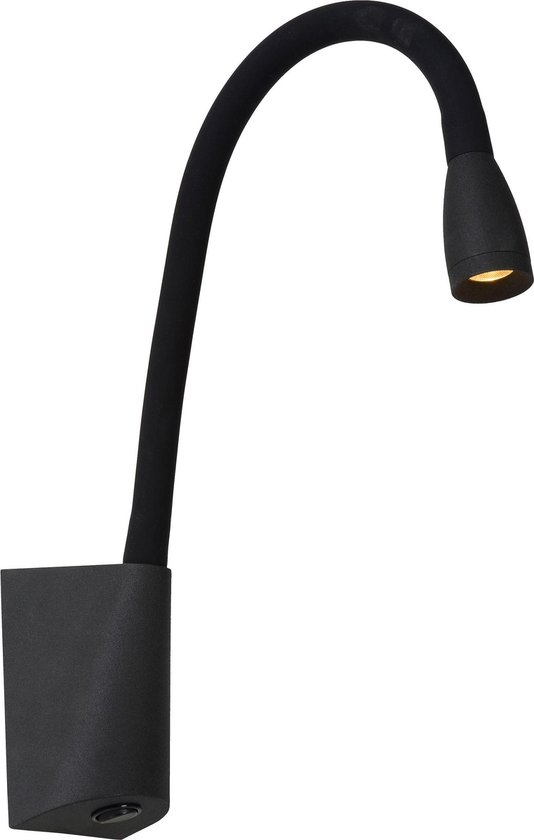Lucide ATKIN - Lampe de chevet - LED 6W 3000K - Point rechargement USB -  Noir