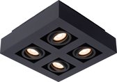 Lucide XIRAX Plafondspot - LED Dim to warm - GU10 - 4x5W 3000K/2200K - Zwart