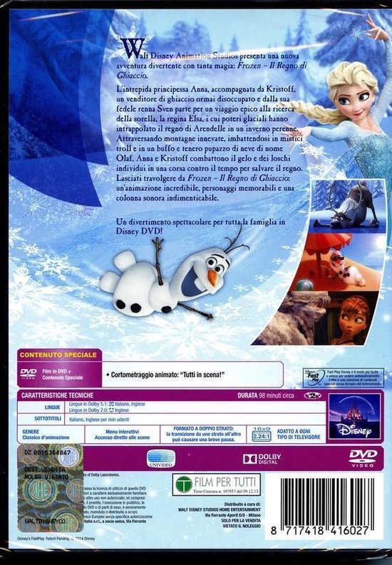 Walt Disney Pictures Frozen: Il regno di ghiaccio DVD 2D Engels, Italiaans  | bol.com