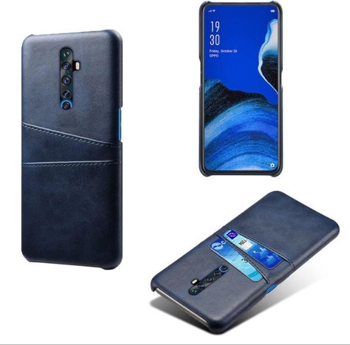 Back Cover met Opbergvakjes + PMMA Screenprotector voor OPPO Reno 2 Z _ Blauw