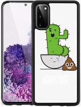 Smartphone Hoesje Geschikt voor Samsung Galaxy S20 Beschermhoesje met Zwarte rand Cactus Poo