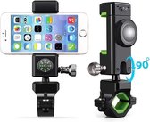Motorfiets Fietsstuur Telefoonhouder Houder met kompas, LED-lampje, voor iPhone X / 8/7 / 6 / 6s Plus, Android Samsung Galaxy S6 / S7, GPS en andere smartphone