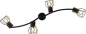 QAZQA botu - Moderne Plafondlamp - 4 lichts - L 86 cm - Zwart -  Woonkamer | Slaapkamer | Keuken