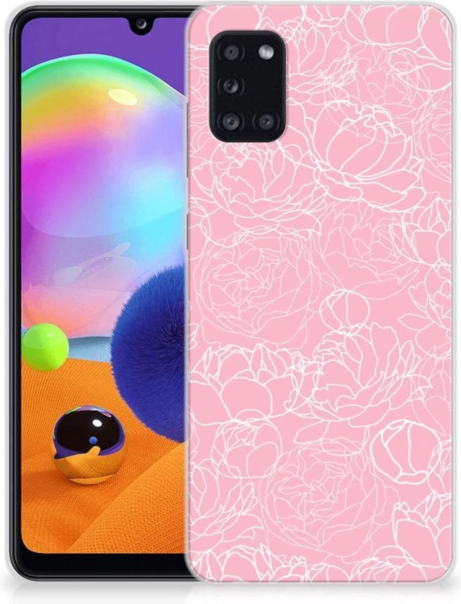 Samsung Galaxy A31 TPU Case White Flowers