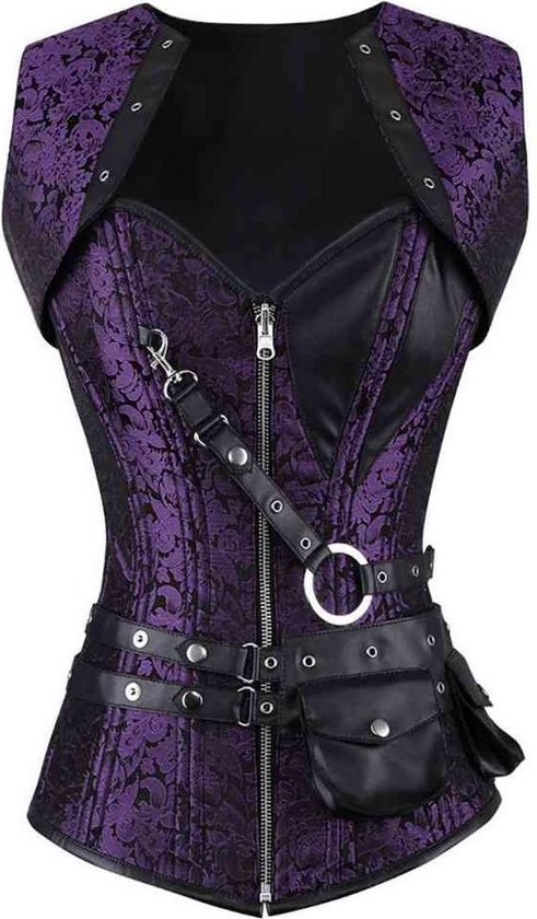 Attitude Corsets Overbust Korset L Amarandel Paars Zwart