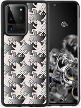 Telefoonhoesje Geschikt voor Samsung Galaxy S20 Ultra Hoesje maken met Zwarte rand Salamander Grey