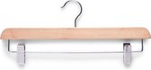 1x Luxe houten broekhangers/cliphangers kledinghangers 36 cm - Zeller - Huis/wonen benodigdheden - Kledingkast - Kledinghangers voor broeken en rokken
