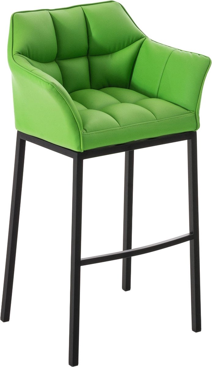 CLP Damaso Barkruk - Vast frame - Kunstleer groen zwart