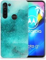 Telefoon Hoesje Motorola Moto G8 Power Siliconen Hoesje Painting Blue
