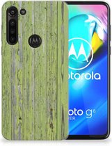 Cover Case Motorola Moto G8 Power Smartphone hoesje Green Wood