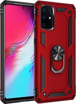 Samsung Galaxy S10 Lite Rugged Ring Armor schokbestendige Hoesje rood