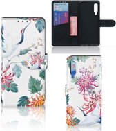 Telefoonhoesje Xiaomi Mi 9 Wallet Bookcase Bird Flowers