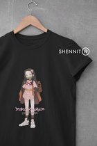 Kimetsu No Yaiba Demon Slayer Nezuko Waifu Streetfashion Urban Anime Cosplay Manga Apparel | Cadeau voor geek en gamer Otaku | Japanese Merchandise | Unisex Maat L Zwart