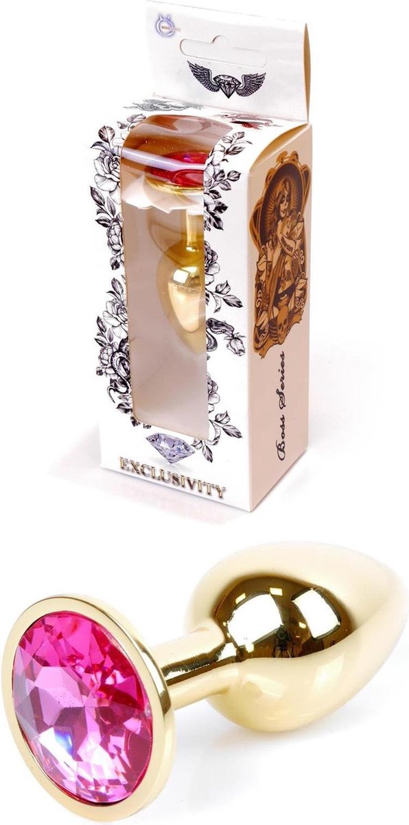 Goedkoopste Boss Series - Gold Plug - Anale Plug - Buttplug - Gouden Plug - Diamant - S/M - Roze