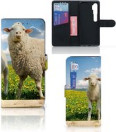 Telefoon Hoesje Xiaomi Mi Note 10 Pro Wallet Book Case met foto Schaap en Lammetje