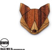 Houten Broche / Pin Vos