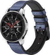 Samsung Galaxy Watch bandje 46mm - iMoshion Echt Lederen Smartwatch bandje - Blauw