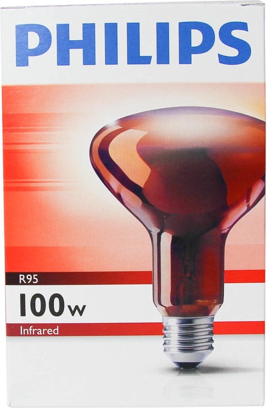 Philips R95 IR 100W E27 230V Red 1CT/25 infrarode lamp Peer | bol.com