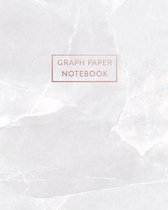 Graph Paper Notebook: White Quartz Marble - 8 x 10 - 5 x 5 Squares per inch - 100 Quad Ruled Pages - Cute Graph Paper Composition Notebook f