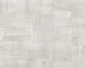 PENSEELSTREKEN BEHANG | Canvas Structuur - beige grijs - A.S. Création Geo Nordic